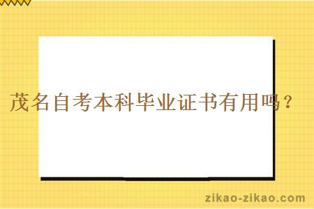 茂名自考本科毕业证书有用吗?