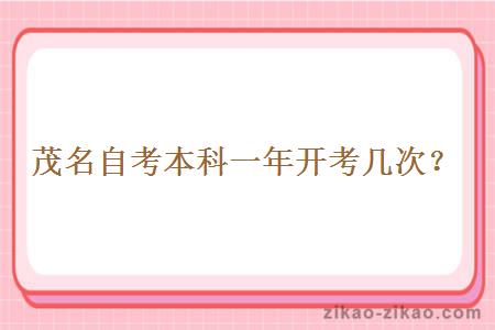 茂名自考本科一年开考几次?
