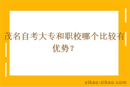 茂名自考大专和职校哪个比较有优势?