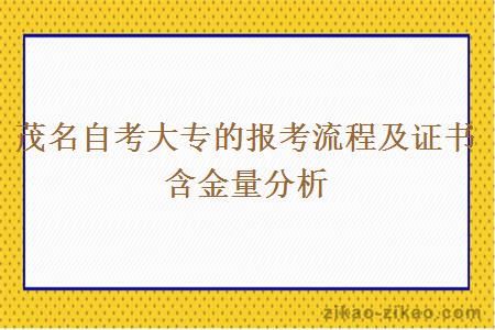 茂名自考大专的报考流程及证书含金量分析