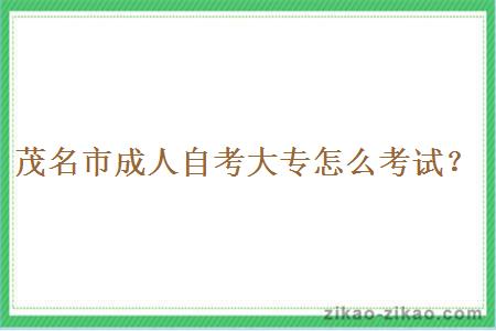 茂名市成人自考大专怎么考试?
