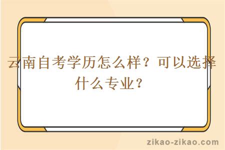 云南自考学历怎么样?可以选择什么专业?