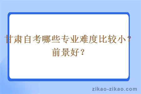甘肃自考哪些专业难度比较小?前景好?