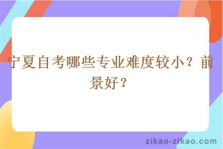 宁夏自考哪些专业难度较小?前景好?
