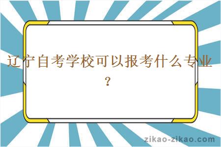 辽宁自考学校可以报考什么专业?