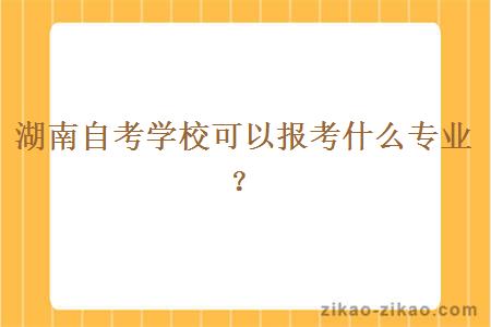 湖南自考学校可以报考什么专业?