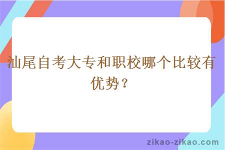 汕尾自考大专和职校哪个比较有优势?