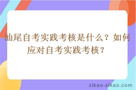 汕尾自考实践考核是什么?如何应对自考实践考核?