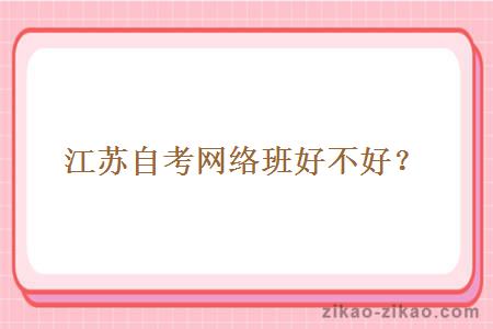 江苏自考网络班好不好?