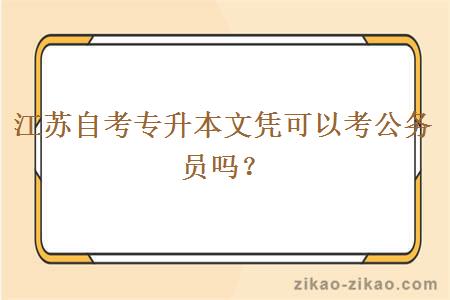 江苏自考专升本文凭可以考公务员吗?