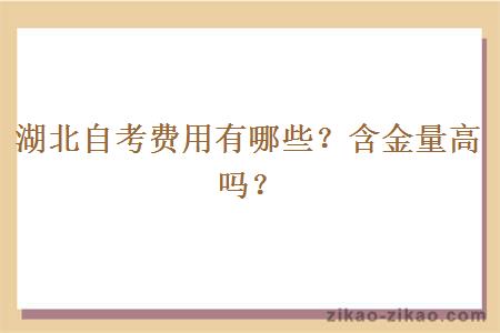 湖北自考费用有哪些?含金量高吗?