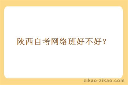 陕西自考网络班好不好?