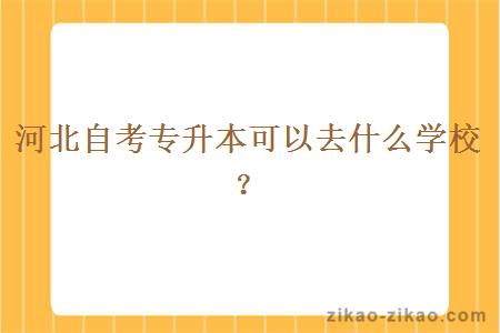 河北自考专升本可以去什么学校?