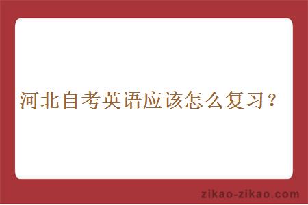 河北自考英语应该怎么复习?