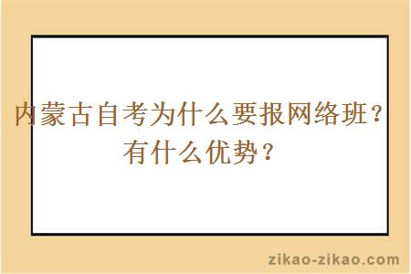内蒙古自考为什么要报网络班?有什么优势?