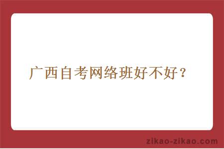 广西自考网络班好不好?