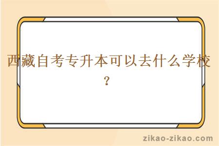 西藏自考专升本可以去什么学校?