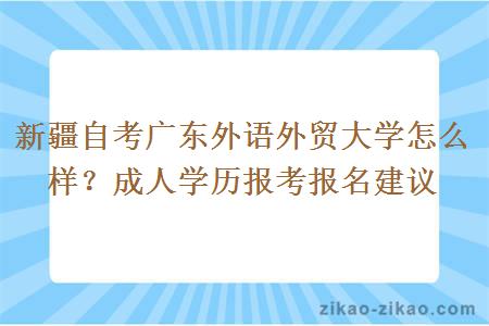 新疆自考广东外语外贸大学怎么样?成人学历报考报名建议