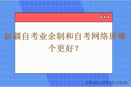 新疆自考业余制和自考网络班哪个更好?
