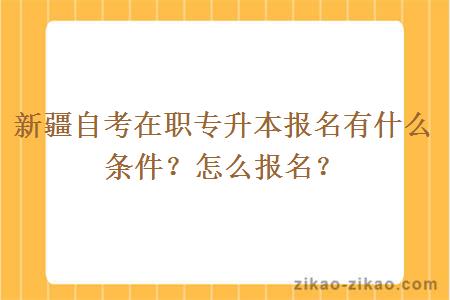 新疆自考在职专升本报名有什么条件?怎么报名?