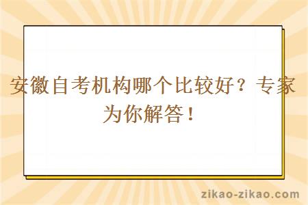 安徽自考机构哪个比较好?