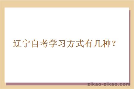 辽宁自考学习方式有几种?