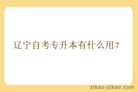 辽宁自考专升本有什么用?