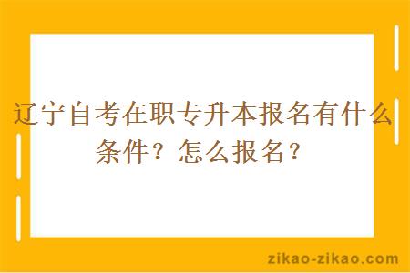 辽宁自考在职专升本报名有什么条件?怎么报名?