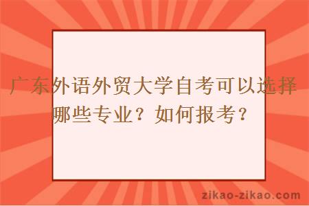 广东外语外贸大学自考可以选择哪些专业?如何报考?