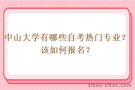 中山大学有哪些自考热门专业？该如何报名？