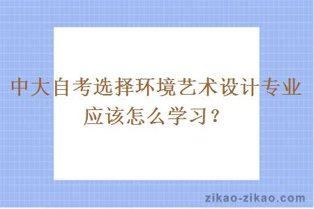 中大自考选择环境艺术设计专业应该怎么学习?