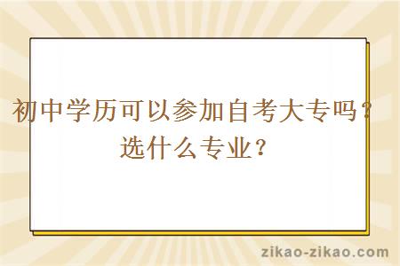 初中学历可以参加自考大专吗?选什么专业?