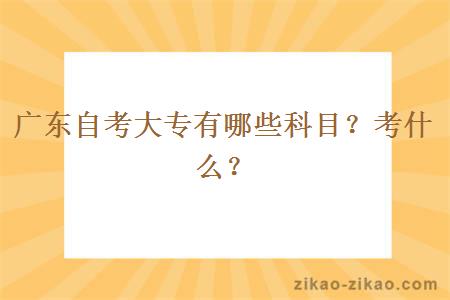 广东自考大专有哪些科目?考什么?