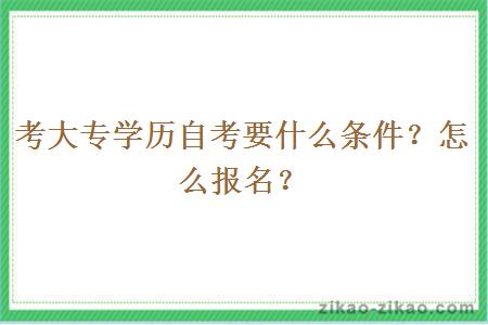 考大专学历自考要什么条件?怎么报名?