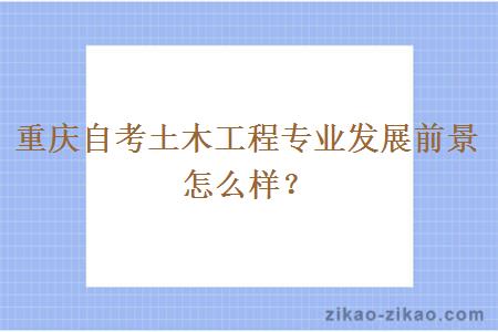 重庆自考土木工程专业发展前景怎么样?