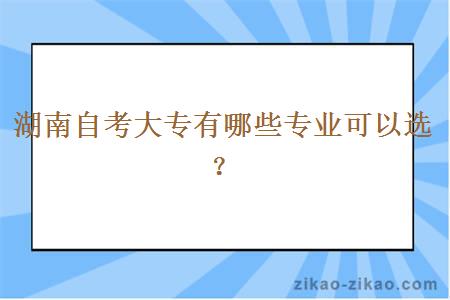 湖南自考大专有哪些专业可以选?