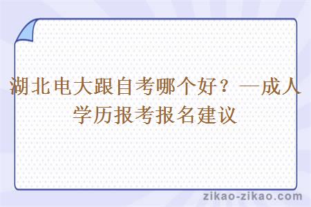 湖北电大跟自考哪个好?—成人学历报考报名建议
