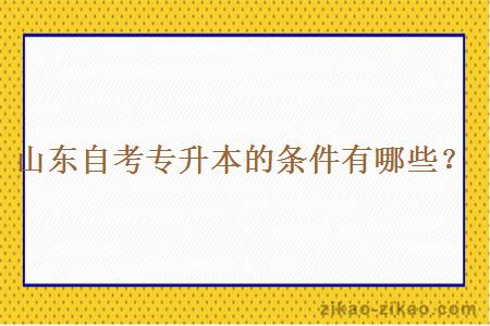 山东自考专升本的条件有哪些?