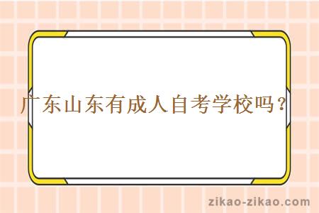 广东山东有成人自考学校吗?