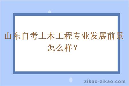 山东自考土木工程专业发展前景怎么样?