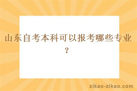 山东自考本科可以报考哪些专业?