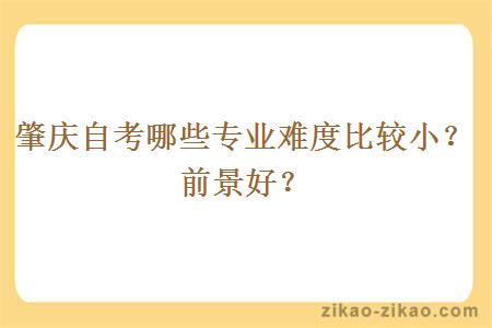 肇庆自考哪些专业难度比较小?前景好?