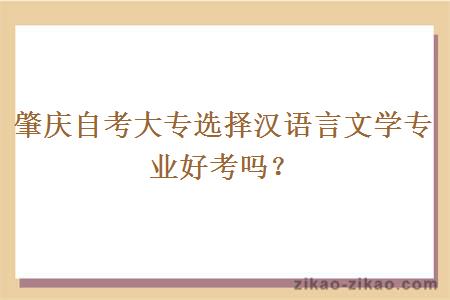 肇庆自考大专选择汉语言文学专业好考吗?