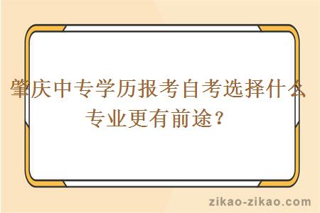 肇庆中专学历报考自考选择什么专业更有前途?