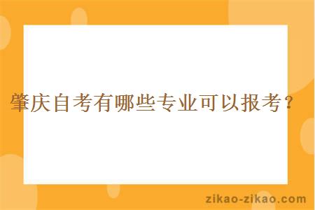 肇庆自考有哪些专业可以报考？