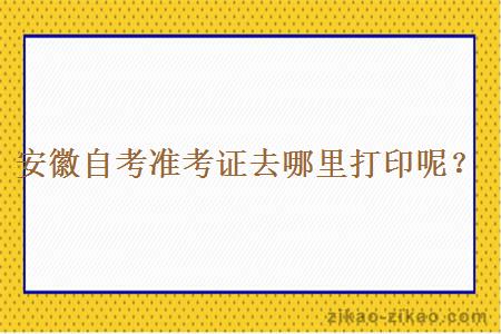 安徽自考准考证去哪里打印呢?