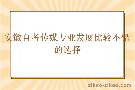 安徽自考传媒专业发展比较不错的选择