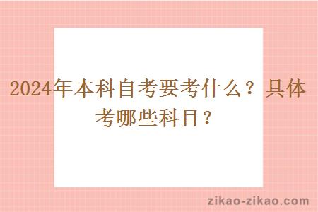 2024年本科自考要考什么?具体考哪些科目?