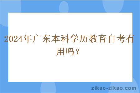 2024年广东本科学历教育自考有用吗？