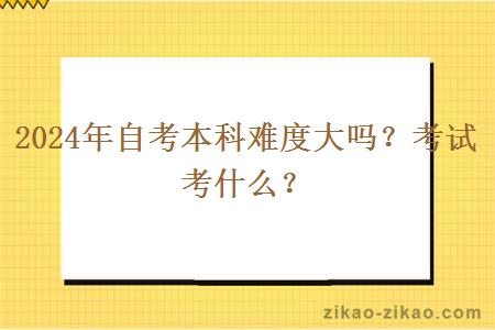 2024年自考本科难度大吗?考试考什么?